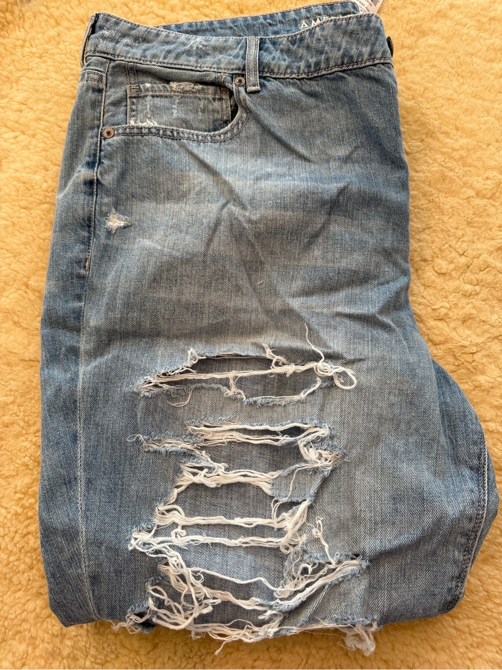American Eagle Outfitters Light Blue Denim Button-Fly Jeans